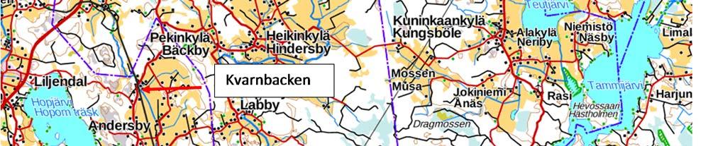 Pääosin peltojen keskellä kulkevan joen hankealueella sijaitsee myös Kvarnforsenin koskialue.