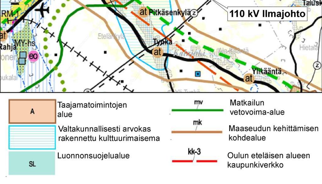 Etelä-lounaispuolella on maakuntakaavaan merkitty kulttuuriympäristön tai maiseman vaalimisen kannalta valtakunnallisesti tärkeä alue.