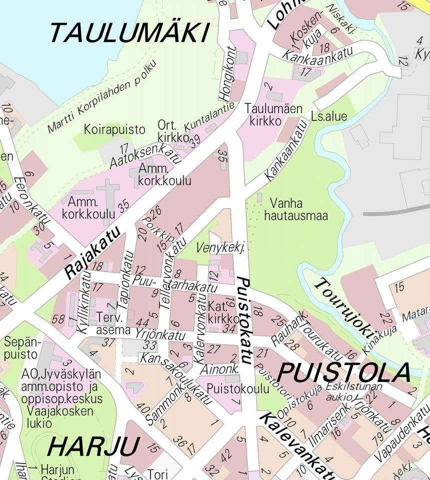 1 1.2 Kaava-alueen sijainti Kaava-alue sijaitsee kaupungin keskustan tuntumassa Puistokadun ja Rajakadun kulmassa.