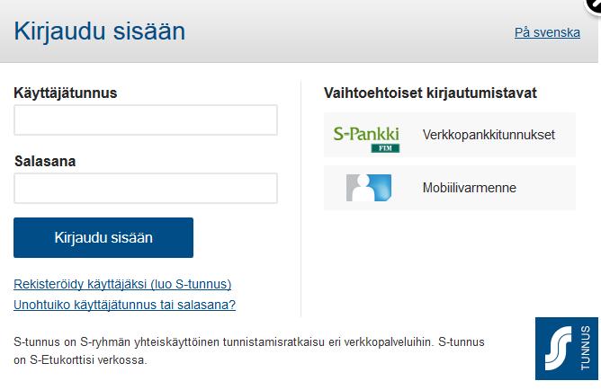 OMALLE S-KANAVALLE KIRJAUTUMINEN 1. Mene osoitteeseen www.kannustajat.fi (tai www.s-kanava.