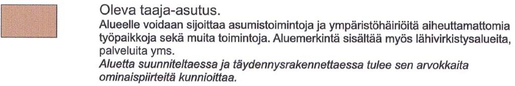 kevyenliikenteen väylä. Väylä on olemassa oleva. Ote strategisesta yleiskaavasta. Kaavoitettava alue on ympyröity punaisella.