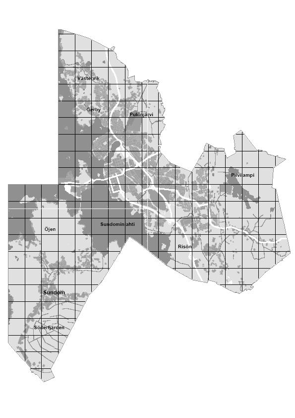 7. Pohjatietoaineistona Vaasan lintuatlas 2005-2008 Yhteensä 337 selvitysruutua, joiden pinta-ala ala 1