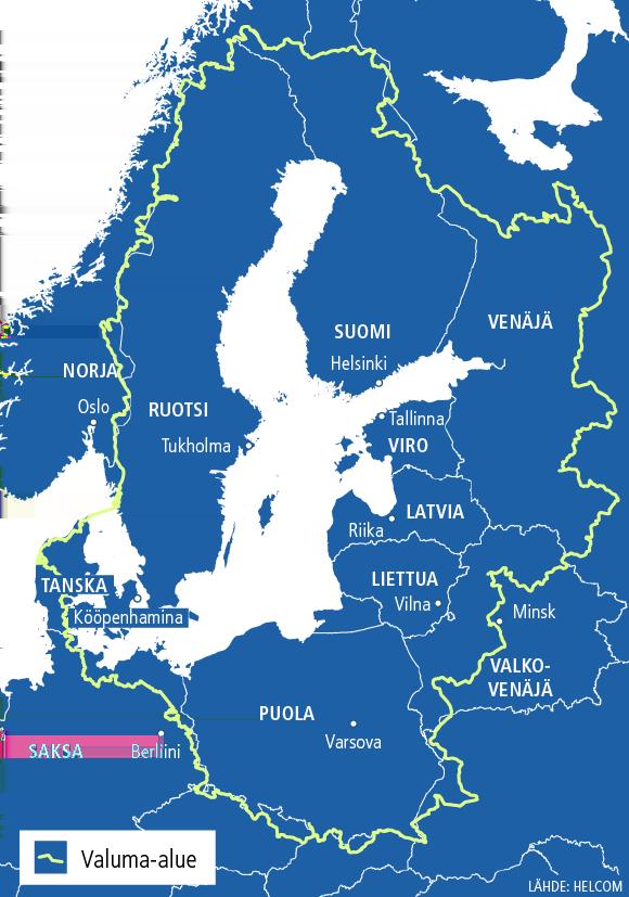 3 Itämeren alueella tarkoitetaan noin 90 miljoonan asukkaan alueellista kokonaisuutta Itämeren ympärillä merialue mukaan luettuna.