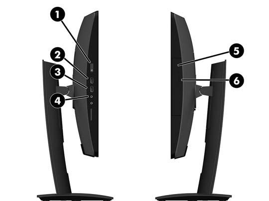 Sivuilla olevat osat Osa Osa 1 Virtapainike 4 Kuulokemikrofoniliitäntä 2 USB Type-A -latausportit (2) 5