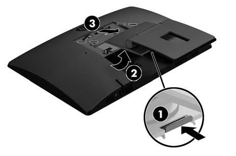 Tukijalustan poistaminen Telineen poistaminen: 1. Poista tietokoneesta kaikki siirrettävät tietovälineet, kuten optiset levyt ja USB-muistitikut. 2.