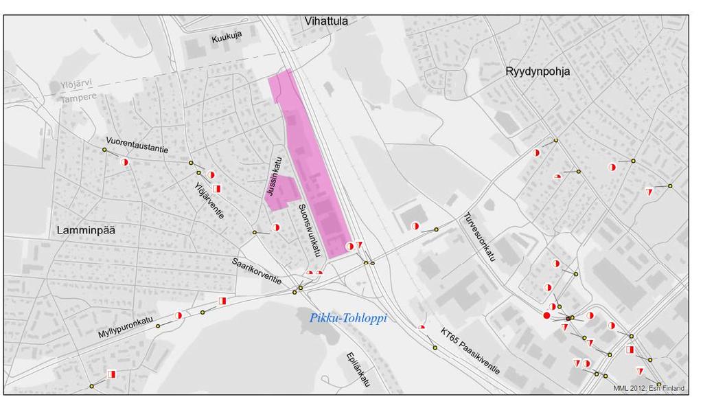 HENKILÖVAHINKOON JOHTANEET ONNETTOMUUDET 2010-2014 Nauhatehtaan alueen lähialueella viimeisen viiden vuoden aikana raportoidut henkilövahinkoonnettomuudet ovat sattuneet alueellisilla ja