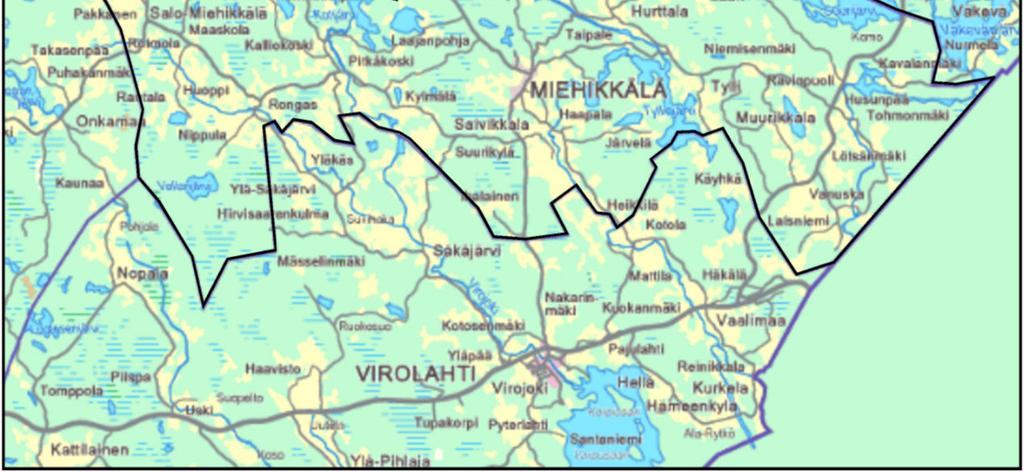 Suur- Miehikkälän tien ja Ratalahden välissä Yleiskaavan muutos koskee
