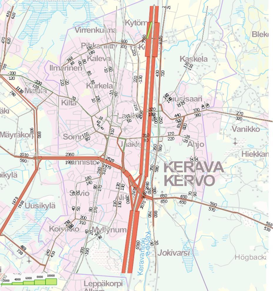 Kaskelan sekä vankilan alueiden joukkoliikennettä.