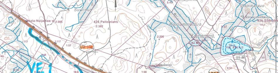 TIESUUNNITELMASELOSTUS 19 Valtatien 13 ja maantien 14727 (Viirun maantie) liittymän sijainti Hankkeen aikana tutkittiin valtatien 13 ja Viirun maantien (M14727) tulevan liittymän sijaintia.