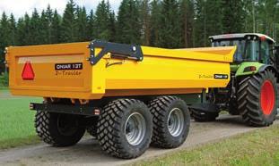 ONIAR 18T D-trailer -maansiirtovaunu Kantavuus 18 tn Lavan sisätilavuus 10,7 m 3 Vaihda