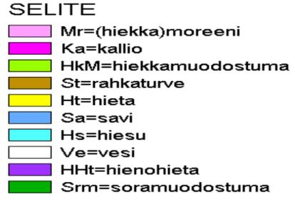 Suurin osa kiinteistöstä sijaitsee korkeuskäyrien +74 m ja +75 metriä (N2000) välillä. Kuva 2. Kaavamuutosalueen maaperä.