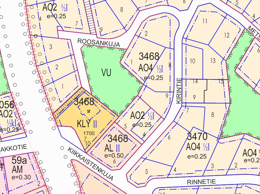 9/17 3.2.5 Asemakaava Suunnittelualueella (kuva 8) on voimassa Klaukkalan Ylitilan alueen asemakaava (3-198) vuodelta 1999.