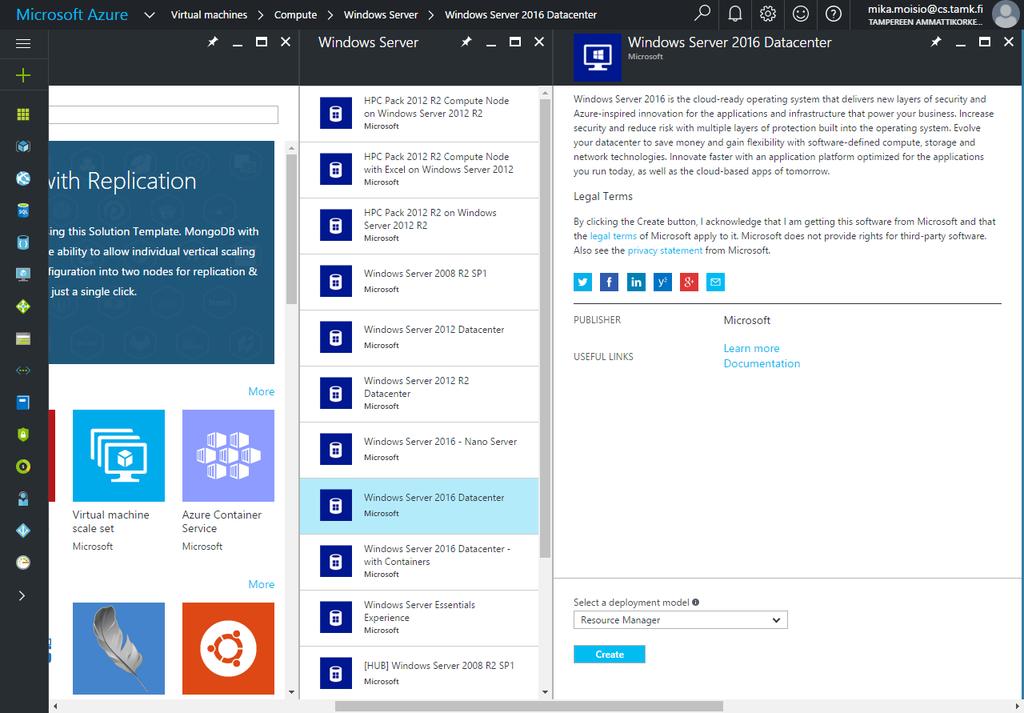 Resource Manager tai Classic Deployment ja painaa