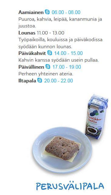 Ruoka v Mitä suomalaiset aikuiset syövät usein aamulla? v Mitä lapset syövät? v Millainen on tavallinen iltapala Suomessa? v Mitä vappuna syödään? v Milloin syödään rapuja? v Mitä jouluna syödään?