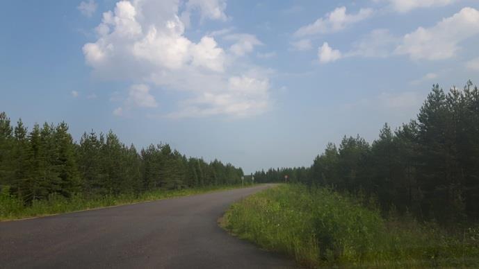 Sähkönsiirtoreitti sijoittuu teiden tuntumaan, jossa metsät ovat lähes kauttaaltaan