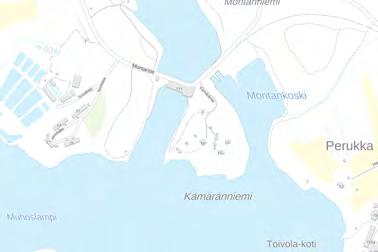 Perämereen Oulun kaupungin kohdalla. Kaikki Oulujoen kuusi merkittävää koskiosuutta on valjastettu vesivoimatuotantoon.