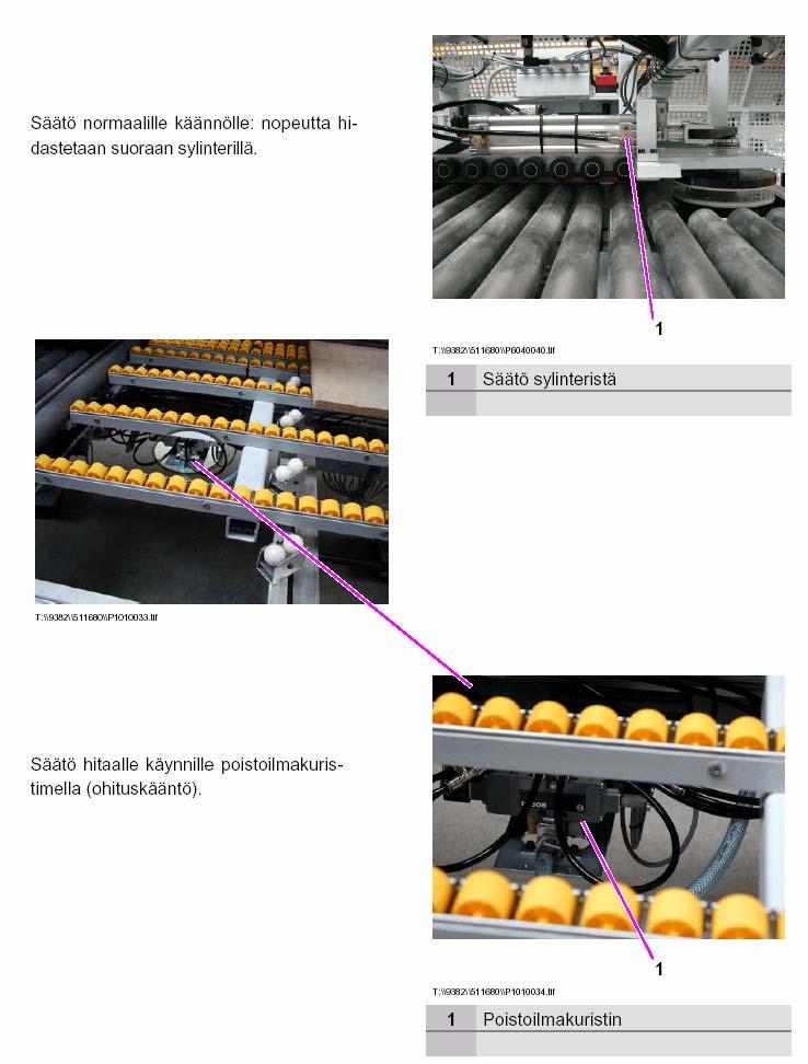 3.4 Automaattisen kappalekäännön nopeuden