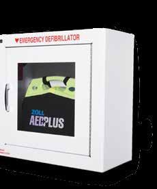 Hälyttimellä varustettuun 22,9 cm:n (9") seinäkoteloon mahtuvat AED Plus -laite