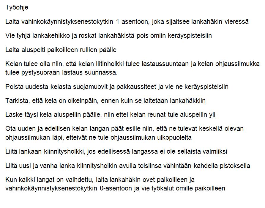 KUVA 23. Seosainelankojen liittämisen työohje 8.