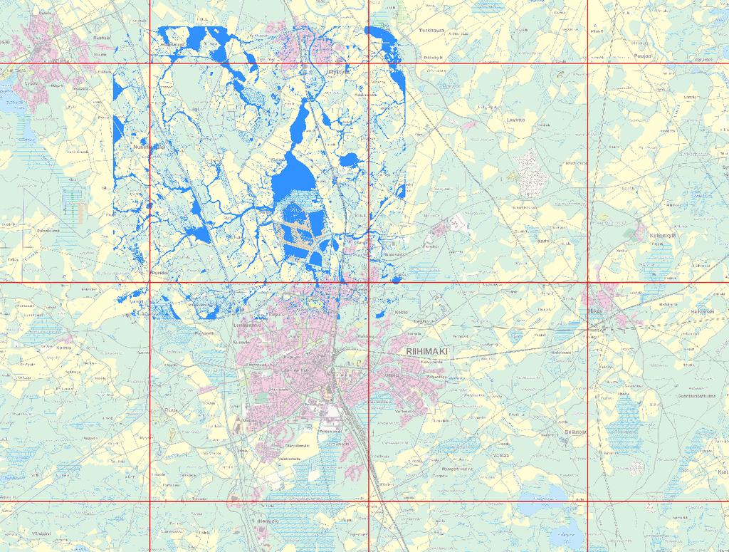 puskurialue 6 km puskurialue Laskenta tapahtuu UTM10- karttalehdittäin (6 x 6 km).