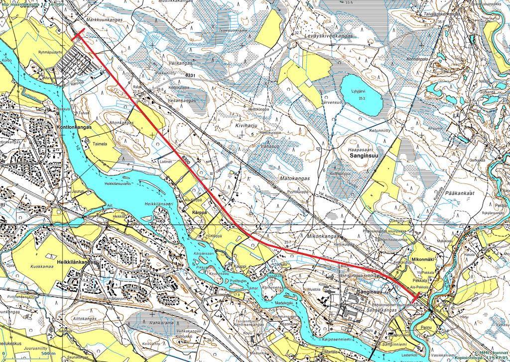 Tieliikennemeluselvitys Mt:n 8300 kevyen liikenteen järjestelyt välillä Markuksela Sanginsuu, Oulu 1 YLEISTÄ Tässä selvityksessä on tarkasteltu tieliikenteen aiheuttamaa melutasoa ja sen vaikutuksia