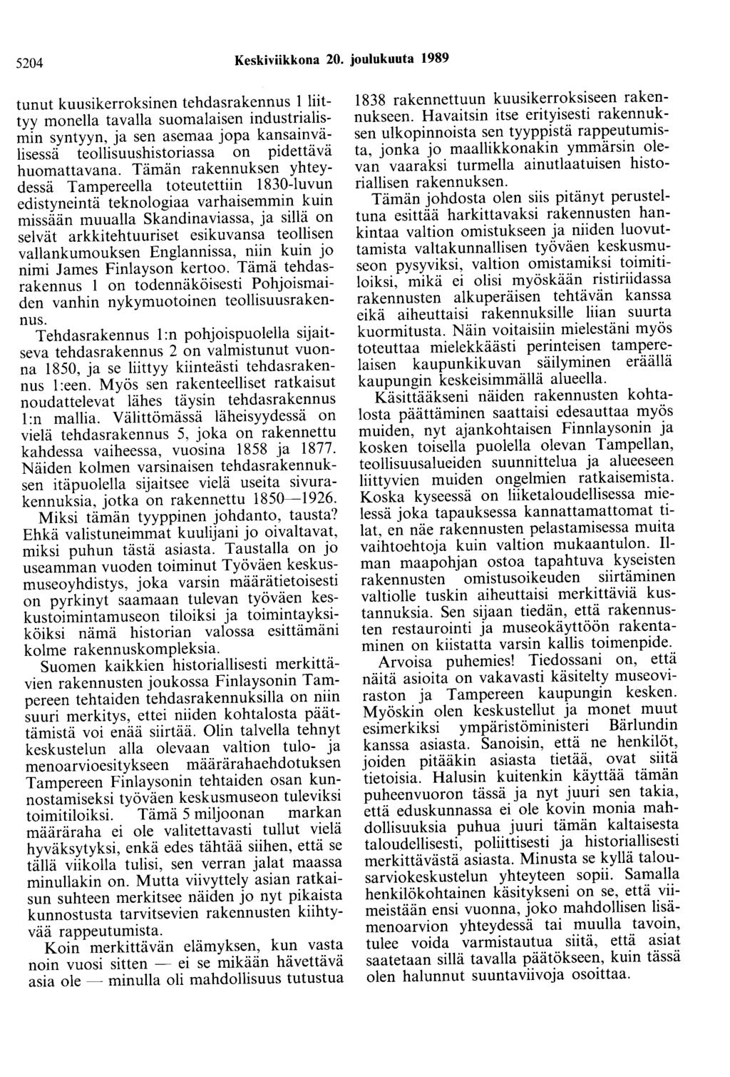 5204 Keskiviikkona 20.