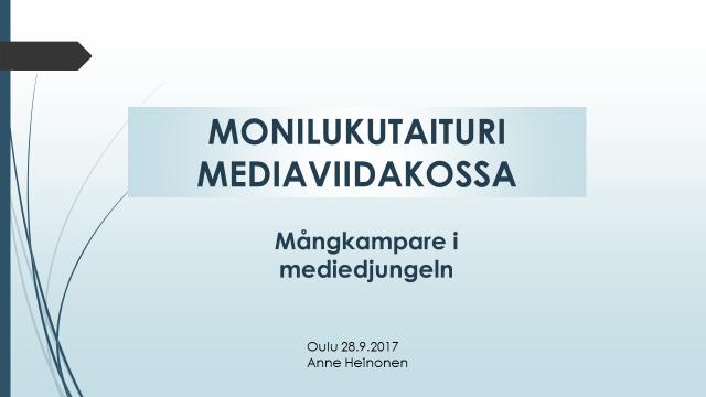 Hankkeessa haluttiin vahvistaa koulujen ja kirjastojen yhteistyötä ja juurruttaa mediakasvatusta siihen.