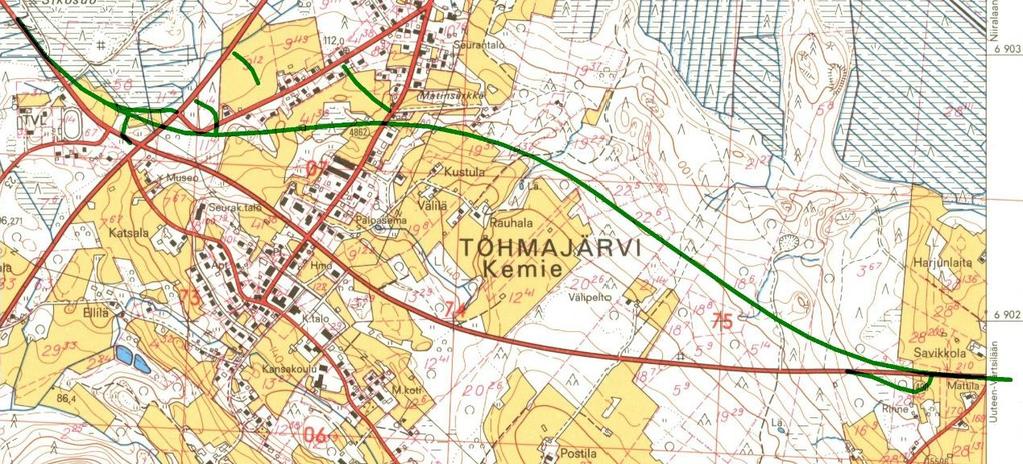 1933 topografisen kartan päälle.