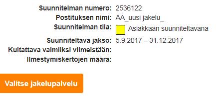 Peruuta -painike palauttaa sinut Ennakkotilaus - sivulle.