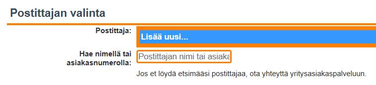 yläkulmassa olevaa nokkaa saat auki valintalistan vaihtoehdoista; Ei vielä tietoa/useita postittajia, kun