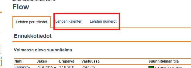 kalenterissa sitä lehden ilmestymispäivää, johon haluat liittää lehden peittojakelun, Jos valitset Lehden numerot