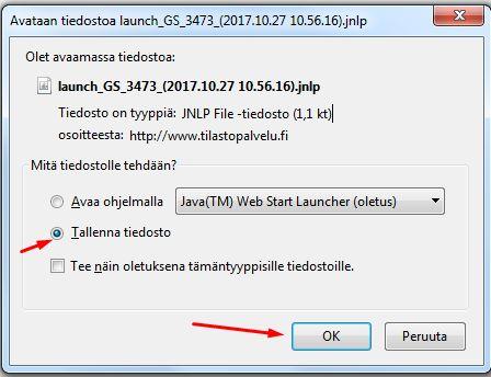 Osa 1 Firefox Tilastointinapin painalluksen jälkeen Firefox kysyy haluatko avata vai tallentaa tiedoston.
