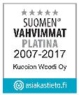 Luotettava kumppani Kuopion Woodi Oy on saavuttanut korkean, Suomen Asiakastiedon myöntämän Rating Alfa -luokituksen, johon yltää vain joka kymmenes