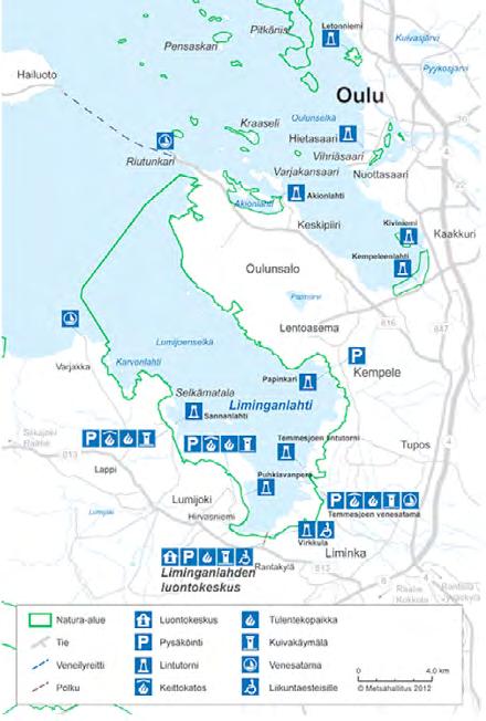 Kuva 52. Hailuodon Marjaniemen luontokeskus ja muu matkailupalveluiden sijoittuminen alueelle. Lähde: http://www.metsa.fi/documents/10739/79a5592a-284a-4248-ba2d-79330bc16f4e 5.