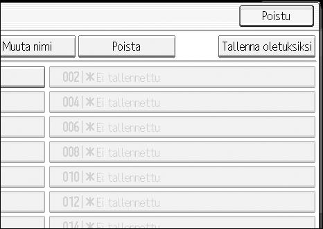 Ohjelmat Tallennetun ohjelman muuttaminen Muuttaa ohjelma-asetuksia. A Tarkista ohjelman asetukset. B Asettaa ohjelman sisällön. C Paina {Ohjelma}-näppäintä. D Paina [Tallenna].