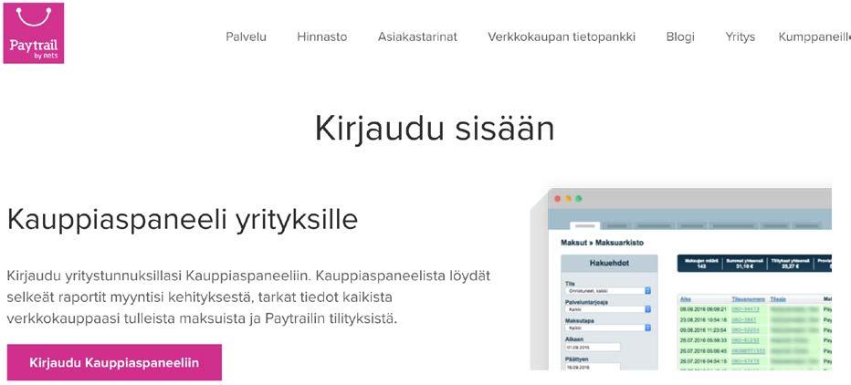 3. Raporttien haku Paytrailin Kauppiaspaneelista