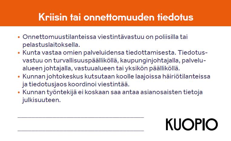 Onnettomuus - Kriisikortti Kriisin tai