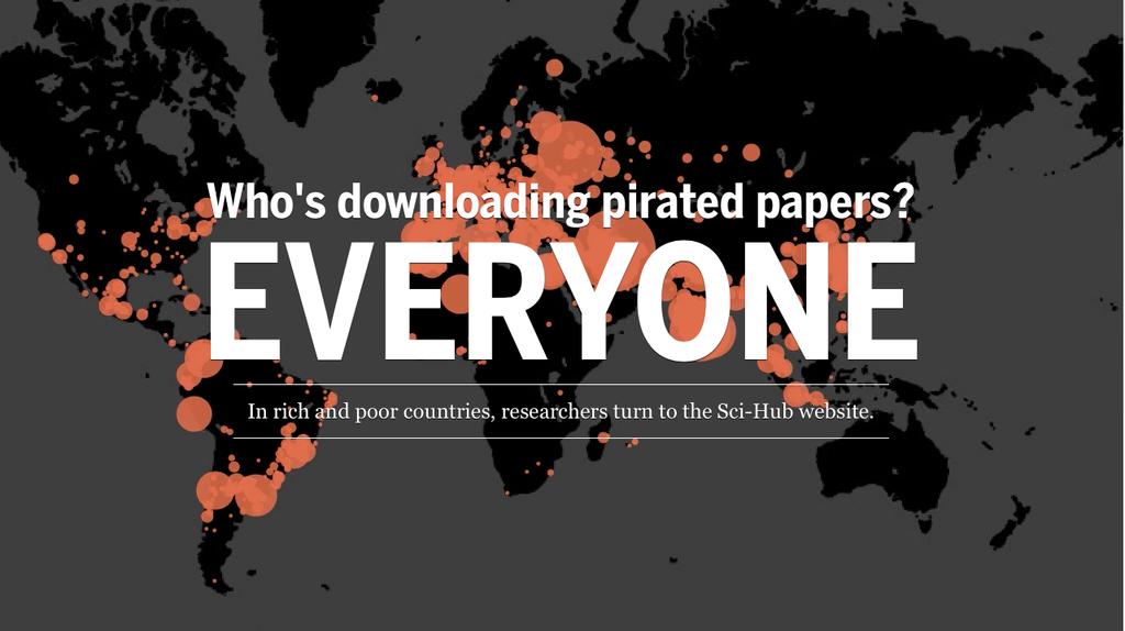 Over the 6 months leading up to March, Sci-Hub served up 28 million documents, with