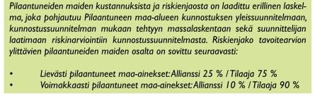 Toteutuneita riskejä - pilaantuneiden maiden kunnostus Hankesuunnitelma, luku 5. (s.