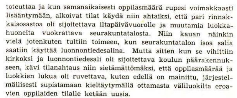 19 Edellä olevat tekstit ovat Järvenpään Yhteiskoulun vuosikertomuksesta 1947-1948 sivuilta 5-6 Suunnitelmissani on tehdä jossain vaiheessa