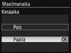 Valitse vaihtoehto painamalla valintapainiketta vasemmalle tai oikealle.