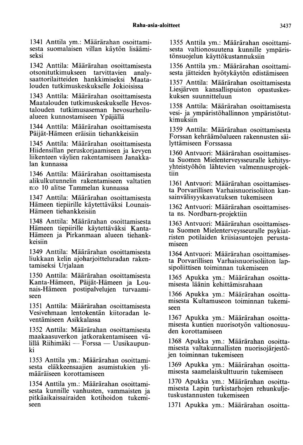 Raha-asia-aloitteet 3437 1341 Anttila ym.