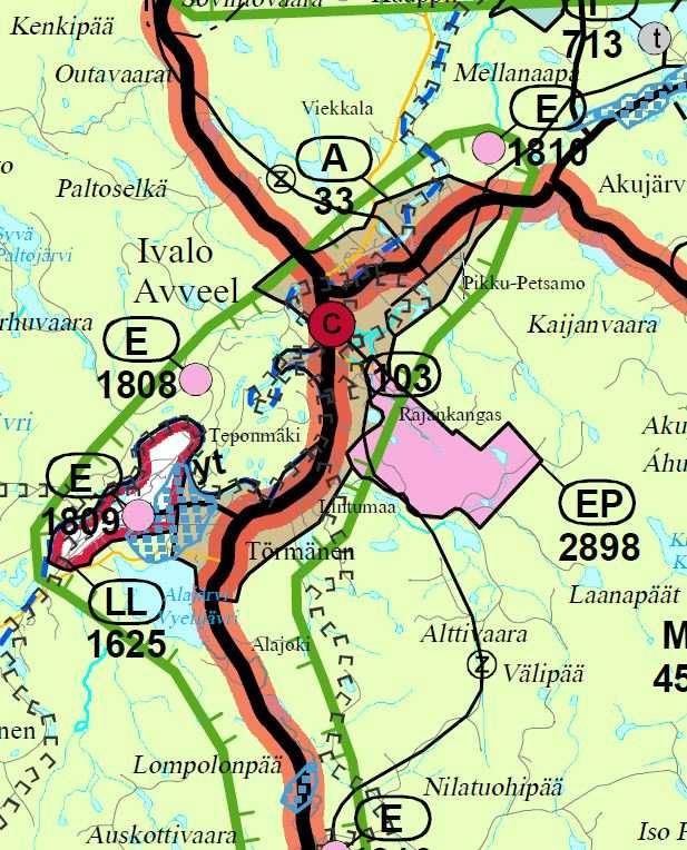 5 3.1.4 Maanomistus Inarin kunta omistaa kiinteistön 10:95. Kiinteistöt 10:144 ja 10:145 ovat Inarin Vuokra-asunnot Oy:n omistamia. Muilta osin alueen kiinteistöt ovat yksityisten omistamia. 3.2 Suunnittelutilanne 3.