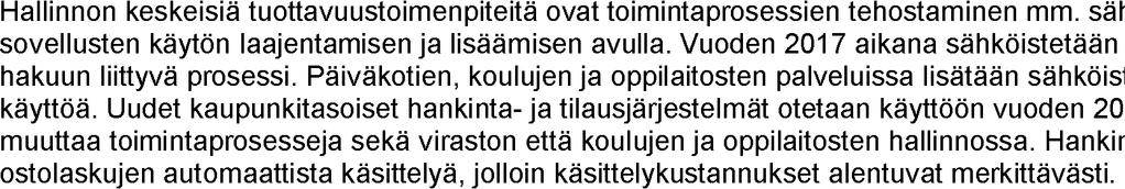 Esitykseen sisältyvät tuottavuustoimenpiteet 2.7.