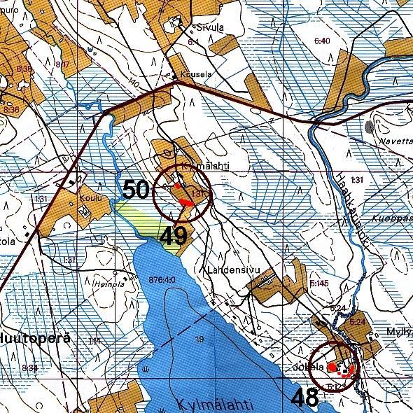 7 KIURUVESI 49 KYLMÄLAHTI ALA kivikautinen asuinpaikka (suojelukohde) Kartta: 3323 01 KOIVUJÄRVI x: 7046 85 y: 3461 54 z: 135 ±1 m Tutkijat: Jussila T 2001 inventointi Löydöt: KM, 89 g, 9 kpl,