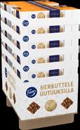 54 kpl 755476 Fazer Almond Crumble 80 g, 100 kpl varttilava ava 1/4/4 755477 Fazer Caramel Tosca biscuits 100 g, 100 kpl