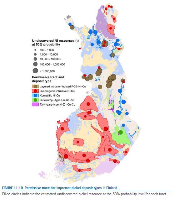 Löytymättömät mineraalivarat Löytymättömiä mineraalivaroja on vielä runsaasti Suomen kallioperässä Tästä hyvänä osoituksena on vasta löydetty Sakatin nikkeliesiintymä GTK on arvioinut löytymättömiä