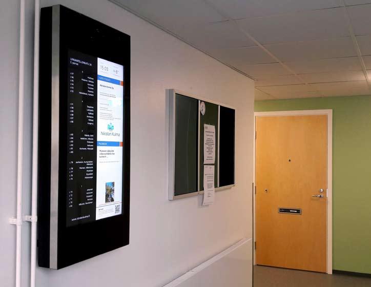 Porrasnäytön saa myös taskuun: sisältö on ladattavissa qr-koodin avulla älypuhelimeen tai tabletille, ja sitä pystyy lukemaan myös internet-selaimella tietokoneelta.