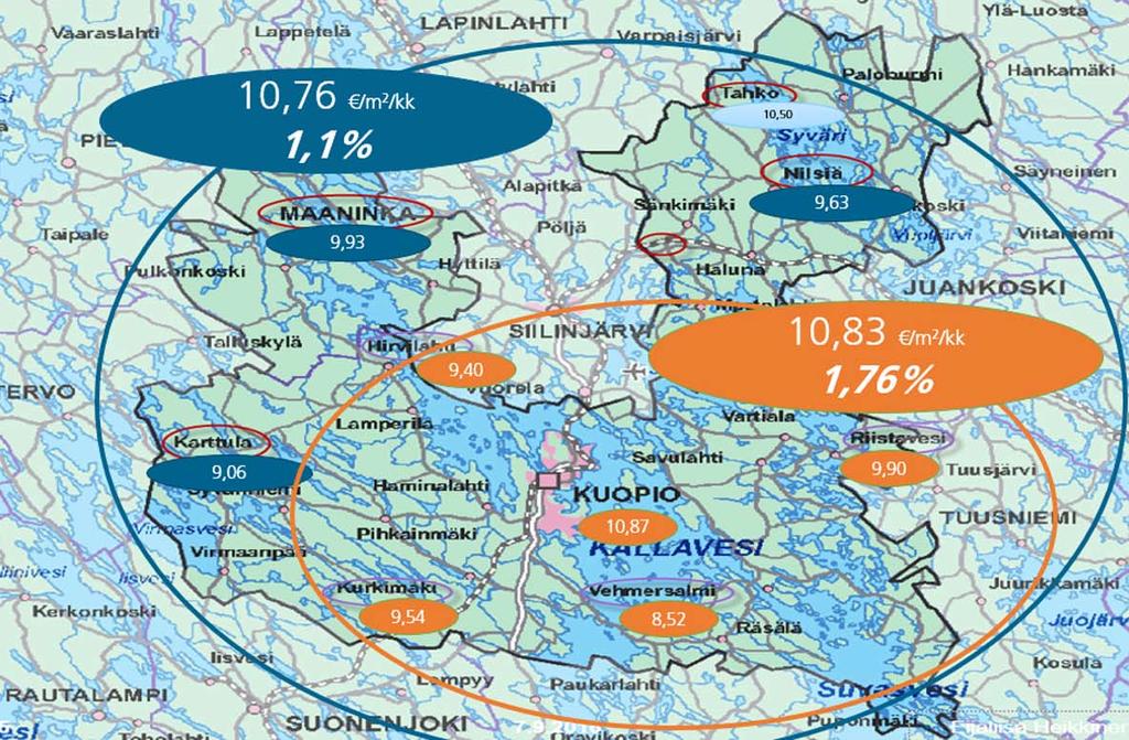Nikulainen Niiralan Kulman keskivuokrat 1.1.2018 alkaen Kuopion kantakaupungin, Vehmersalmen, Kurkimäen ja Hirvilahden keskivuokrat /m2/kk kiinteistöittäin aakkosjärjestyksessä KIINTEISTÖ 1.1.2017 1.