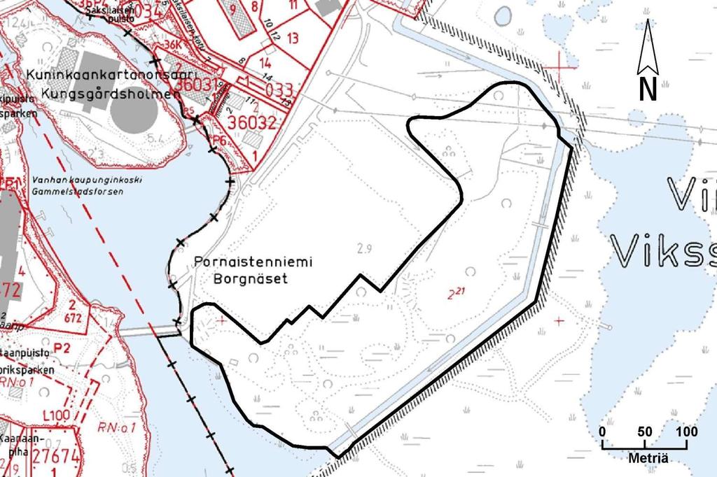 37 Kortti 11) Rauhoitettava alue: Pornaistenniemen tervaleppälehto Pinta-ala: 7,94 ha Kylä Tila ja Rn:o Omistaja Viikin Latokartano 434 Viikinmäki 2:21 Helsingin kaupunki Kaavat ja suunnitelmat: -